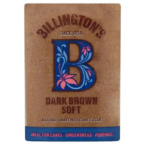 Billington's Dark Brown Soft Natural Unrefined Cane Sugar 500g (Case of 10)