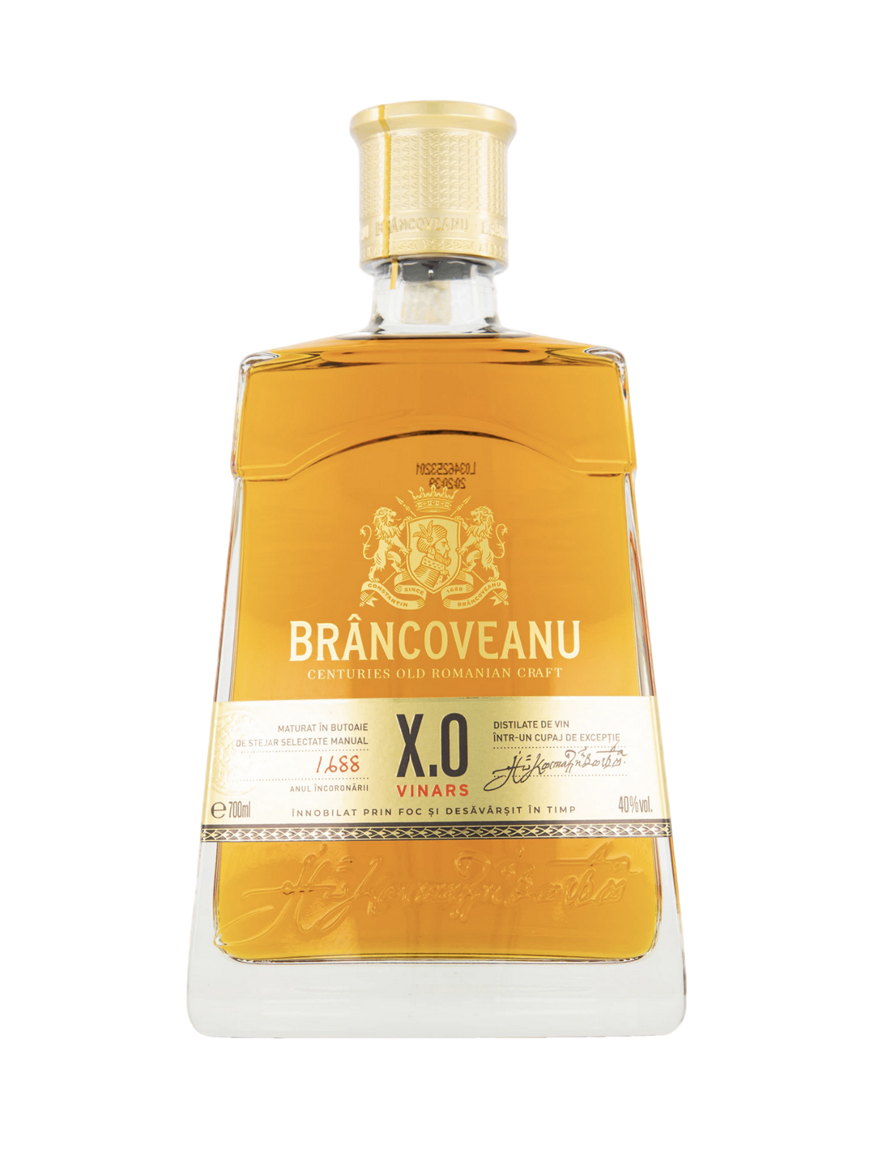 Brancoveanu XO Brandy (Vinars) with two glasses 700ml