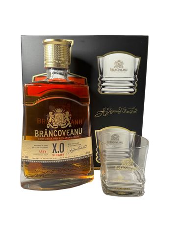 Brancoveanu XO Brandy (Vinars) with two glasses 700ml