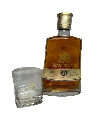 Brancoveanu XO Brandy (Vinars) with two glasses 700ml