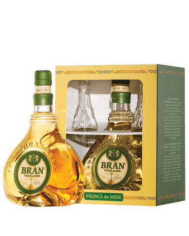 Bran Apple Brandy (Palinca mere / Apple palinka) with two glasses 700ml