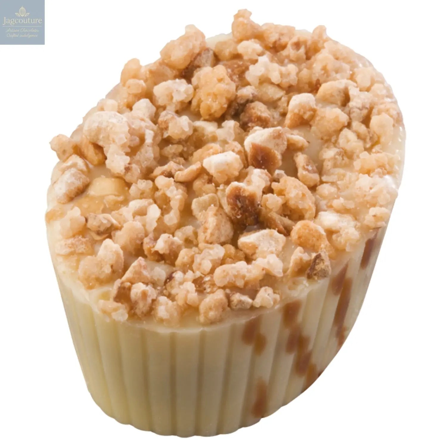 Brazilia Wit - white chocolate caramel with brésilienne 16.6g - Jag Couture Chocolates