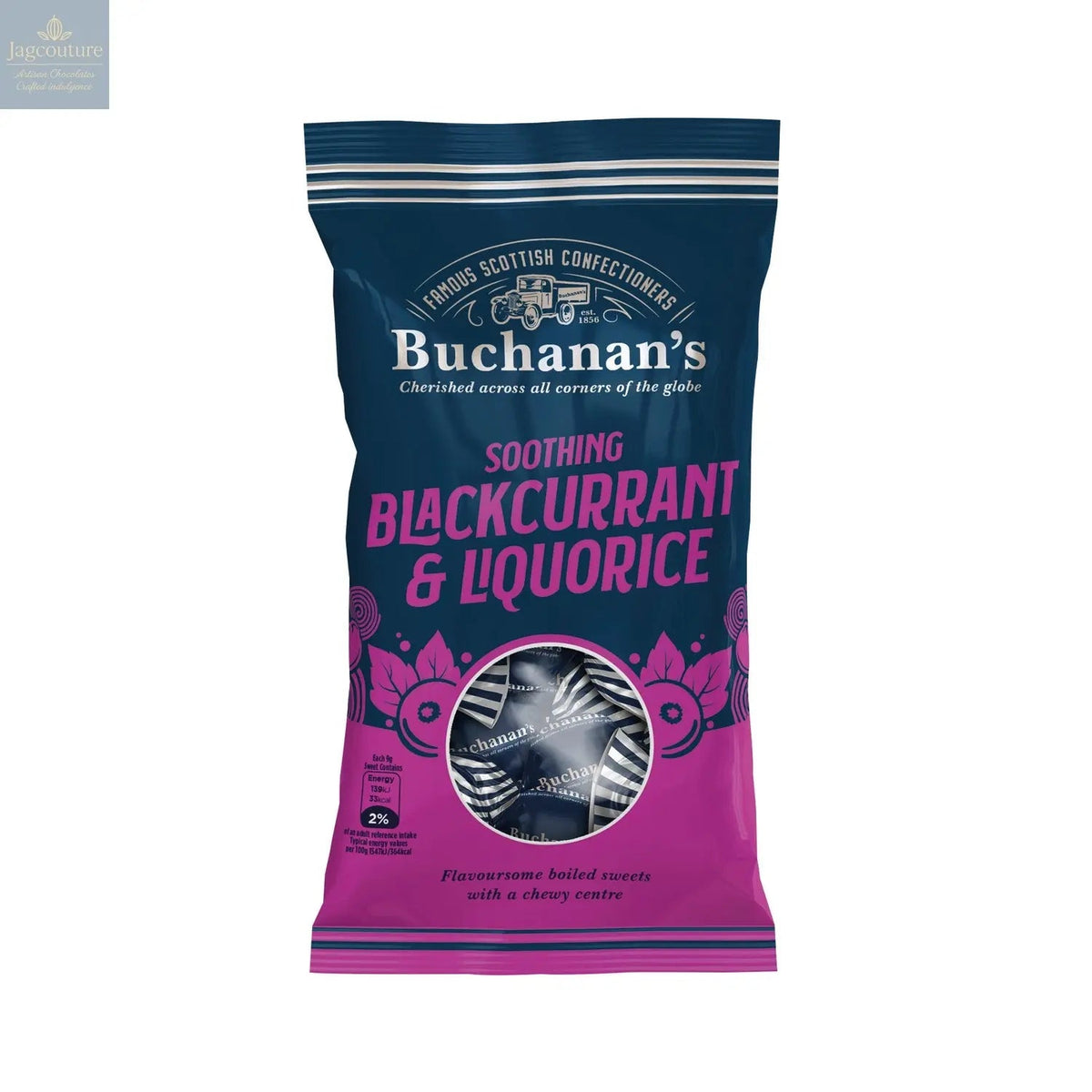 Buchanan's bag of Soothing Blackcurrant & Liquorice