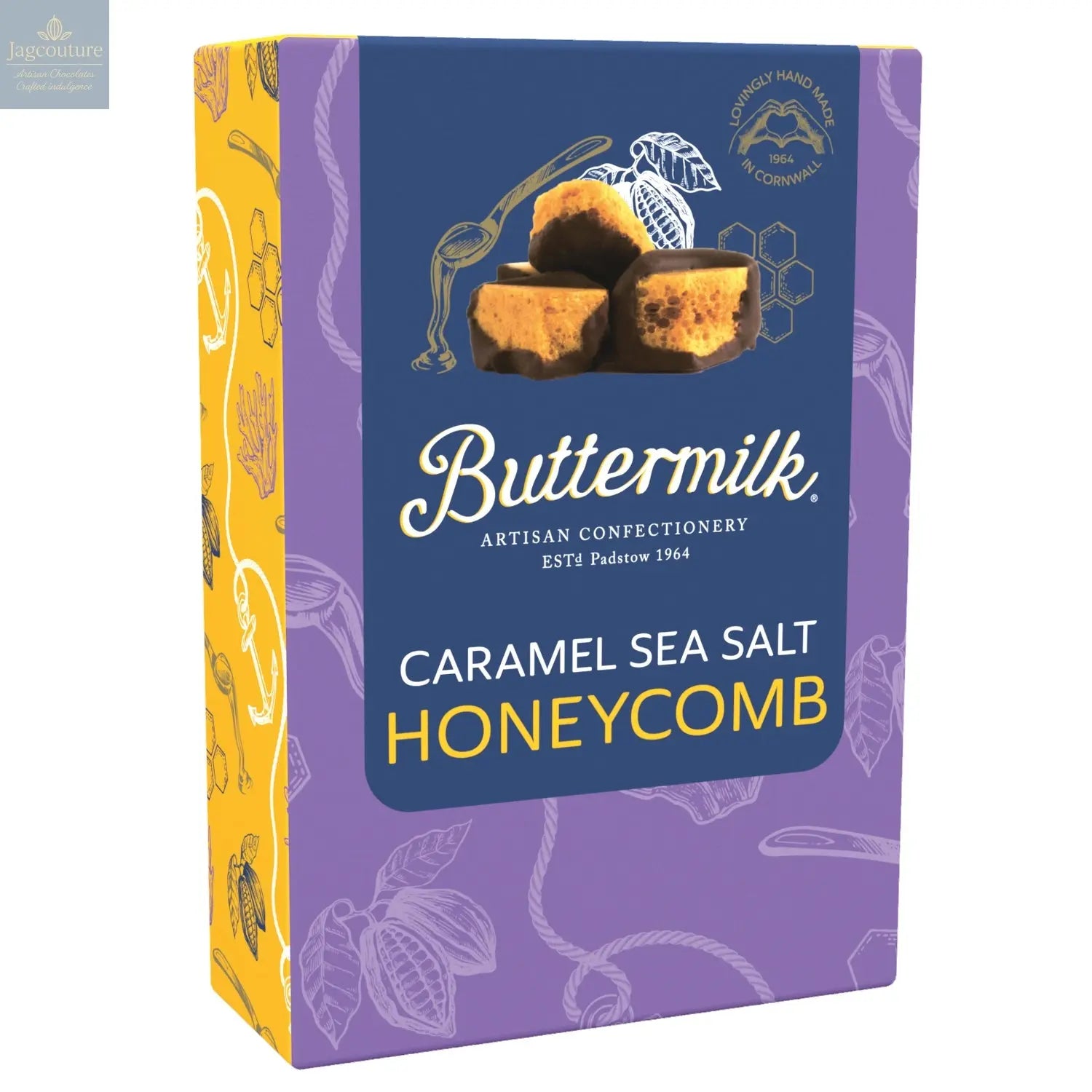 Buttermilk dark chocolate covered caramel sea salt honeycomb in sharing box Jag Couture Chocolates