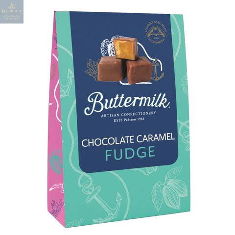 Buttermilk milk chocolate covered caramel sea salt fudge in sharing box Jag Couture Chocolates