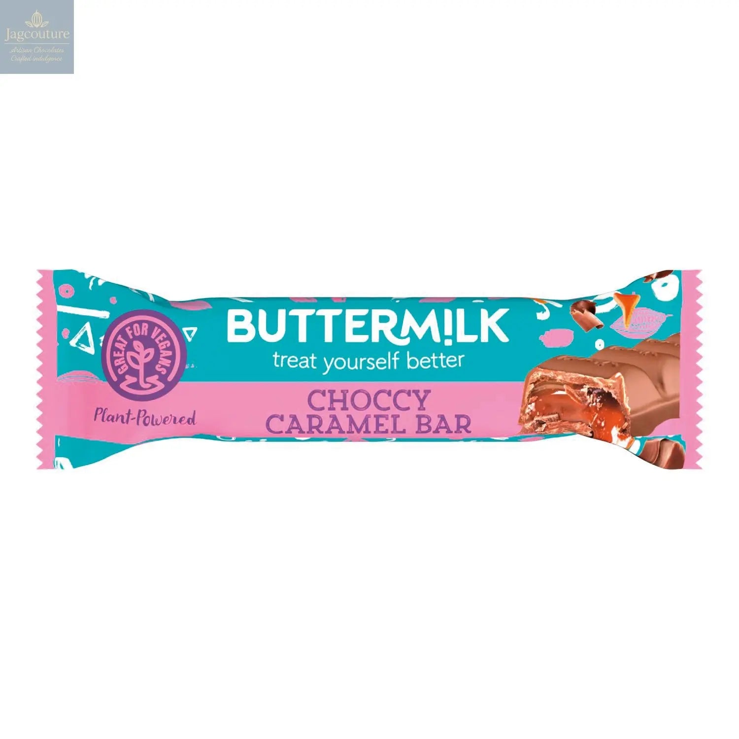 Buttermilk plant based chocolate segment bar with a caramel centre Jag Couture Chocolates