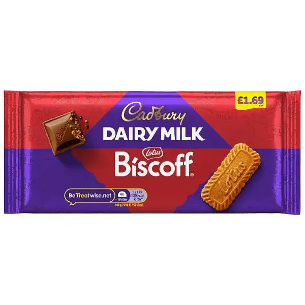 Cadbury Dairy Milk Biscoff Biscuit Chocolate Bar 95g (Case of 21)