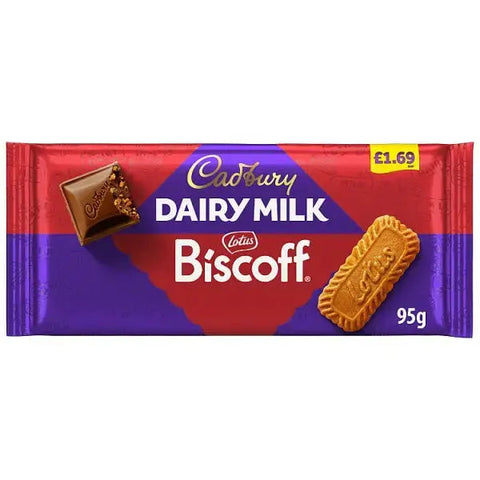 Cadbury Dairy Milk Biscoff Biscuit Chocolate Bar 95g (Case of 21)