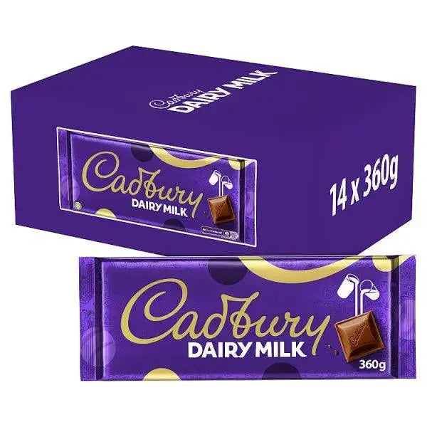 Cadbury Dairy Milk Chocolate Bar 360g (Case of 14)
