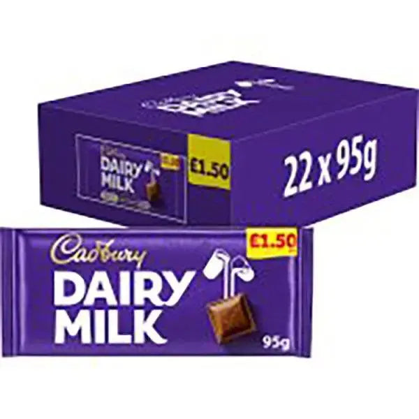 Cadbury Dairy Milk Chocolate Bar 95g (Case of 22)