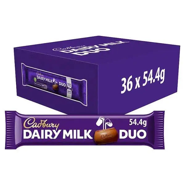 Cadbury Dairy Milk Duo Chocolate Bars 54.4g (Case of 36)