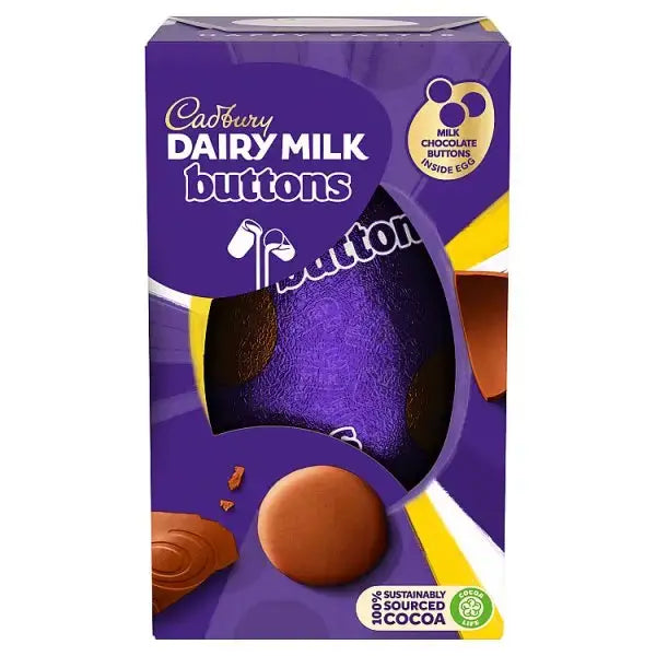 Cadbury Dairy Milk Giant Buttons Chocolate Easter Egg, 96g (Case of 12)