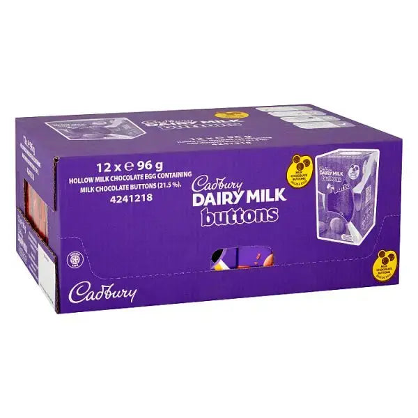 Cadbury Dairy Milk Giant Buttons Chocolate Easter Egg, 96g (Case of 12)