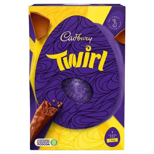 Cadbury Twirl Chocolate Easter Egg, 198g (Case of 6)