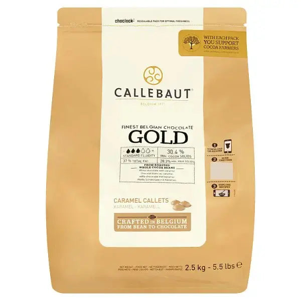 Callebaut Finest Belgian Chocolate Gold Caramel Callets 2.5kg