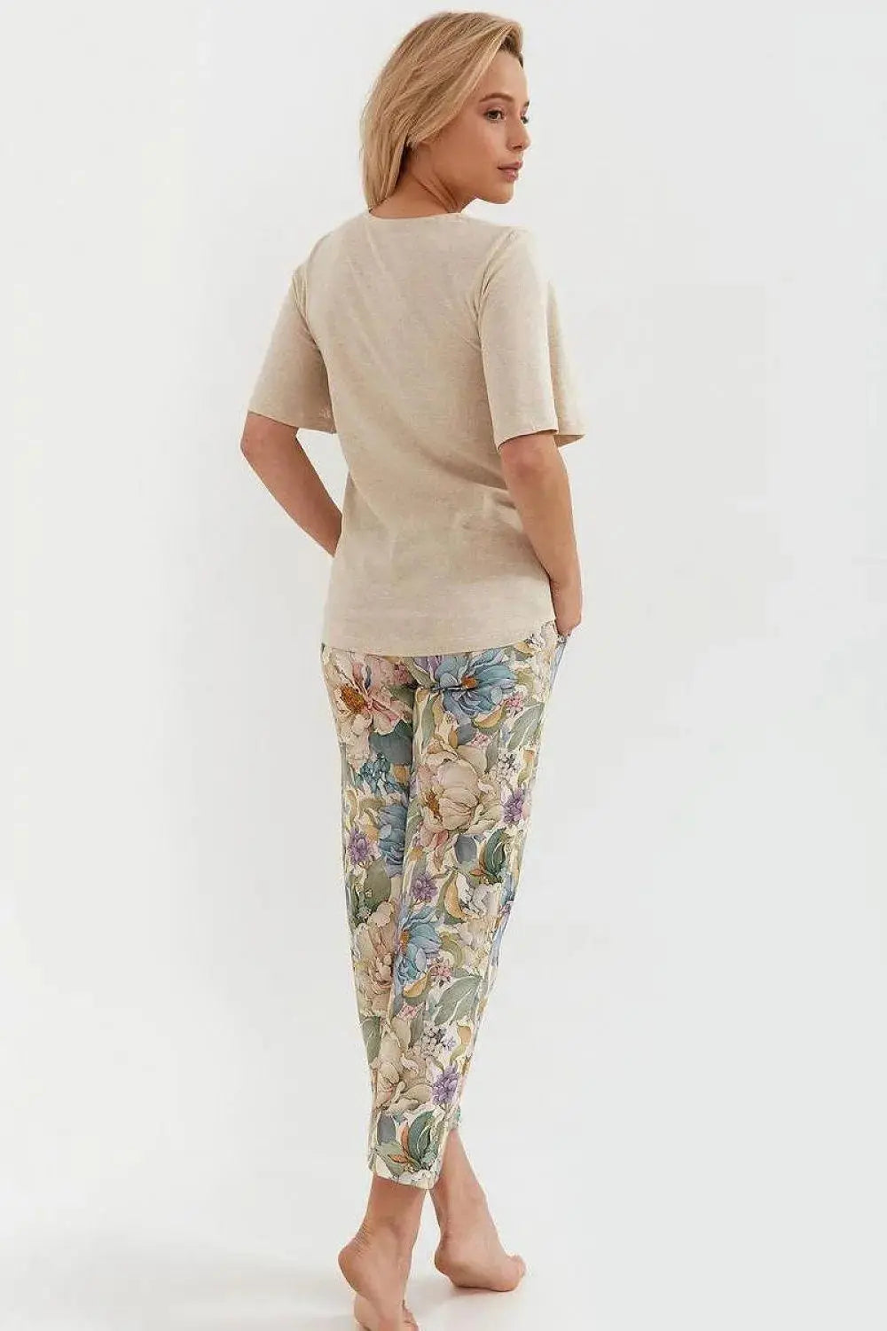 Cana melange shirt, cotton pants womens pajamas