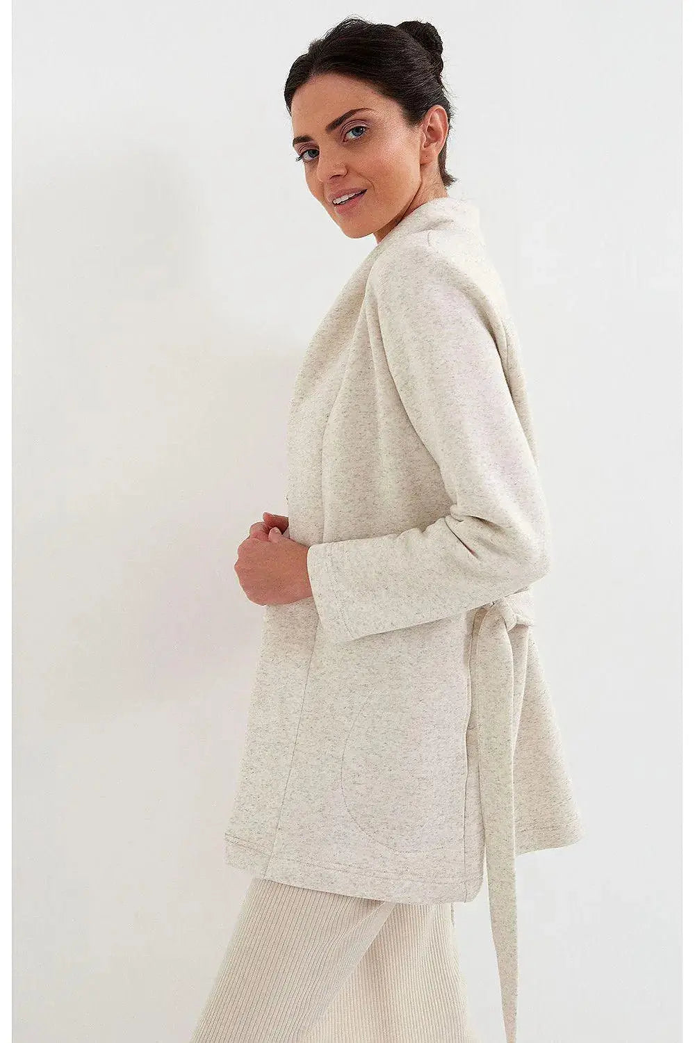 Cana warm knitted fabric short Womens bathrobe