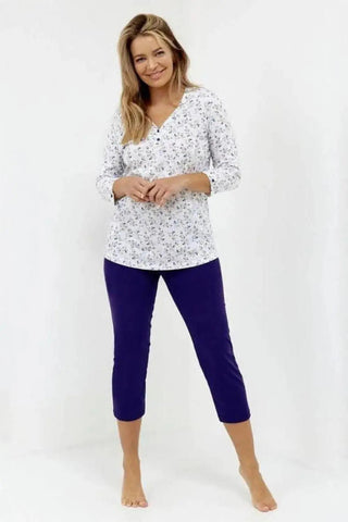 Cana womens v neckline with buttons pajama