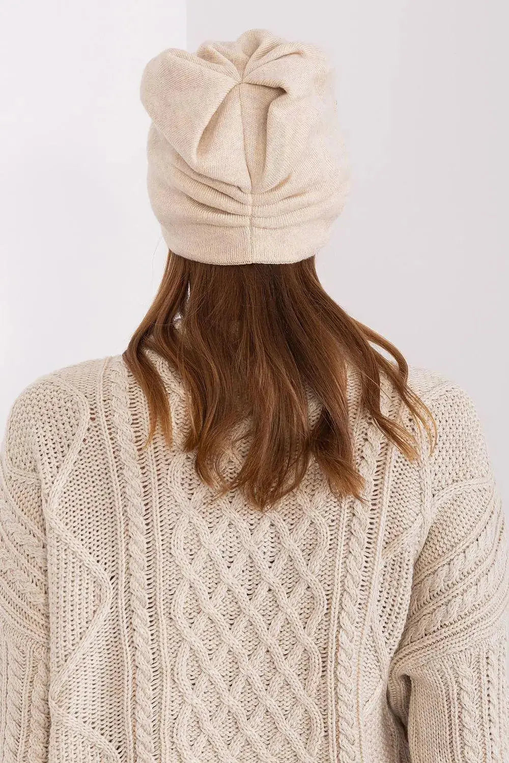 Women's Warm Winter Hat – Smooth Knit with Side Appliqué