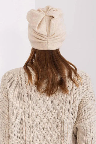 Women's Warm Winter Hat – Smooth Knit with Side Appliqué