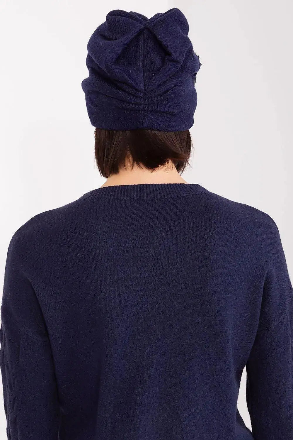 Women's Warm Winter Hat – Smooth Knit with Side Appliqué