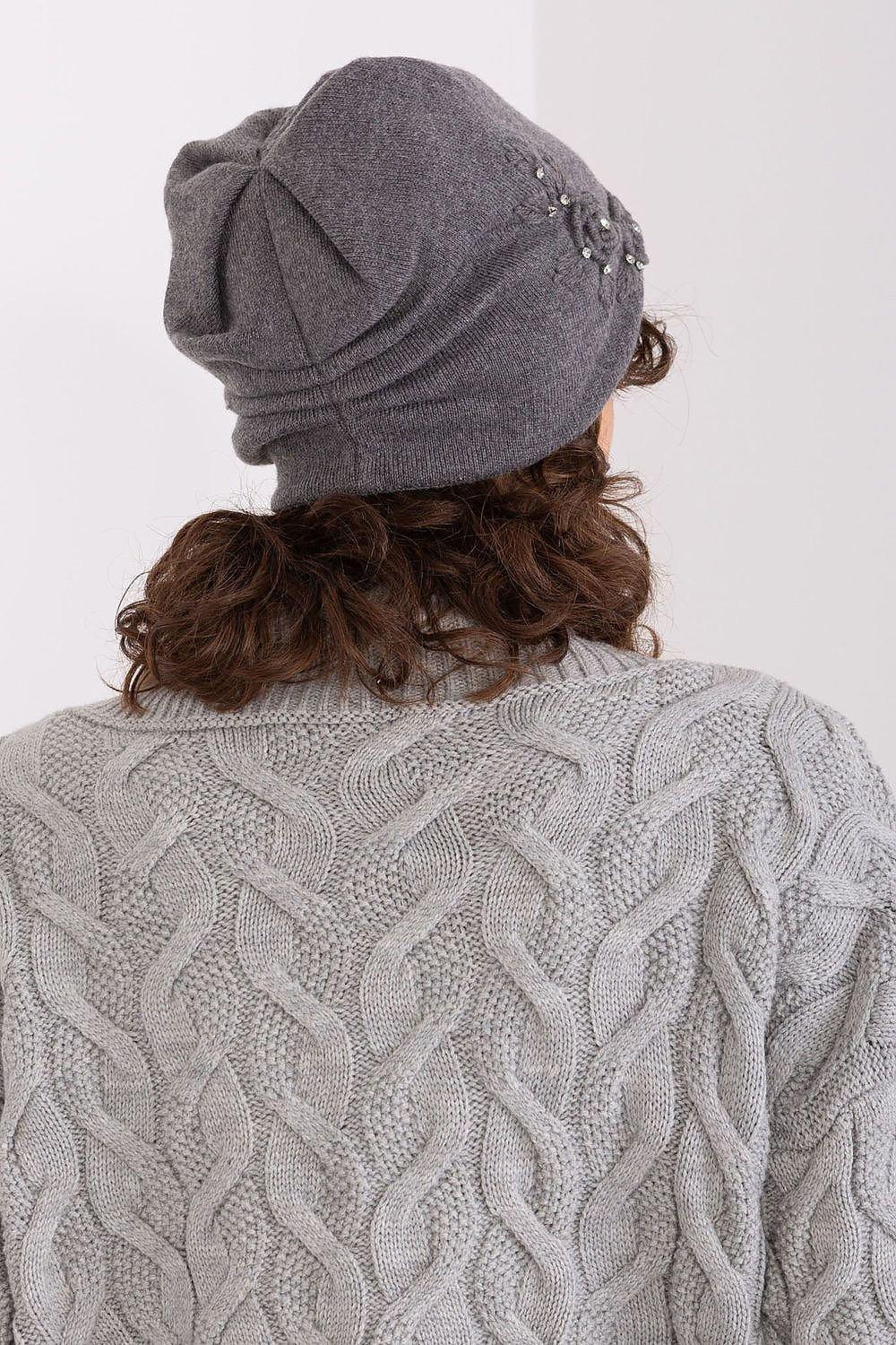 Women's Warm Winter Hat – Smooth Knit with Side Appliqué