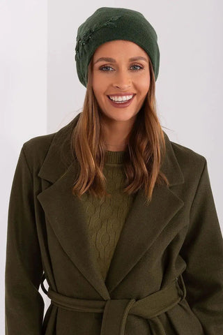 Women's Warm Winter Hat – Smooth Knit with Side Appliqué