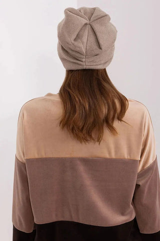 Women's Warm Winter Hat – Smooth Knit with Side Appliqué