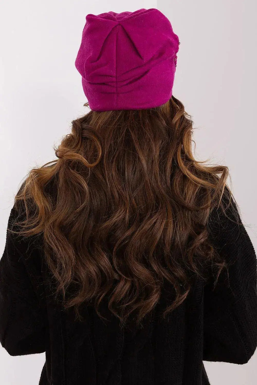 Women's Warm Winter Hat – Smooth Knit with Side Appliqué
