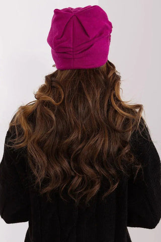 Women's Warm Winter Hat – Smooth Knit with Side Appliqué
