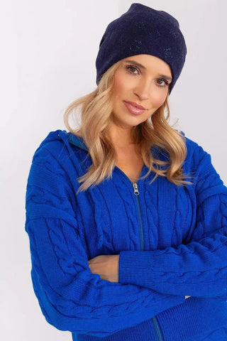 Women's Winter Beanie – Warm Cashmere Blend with Rhinestone Detail
