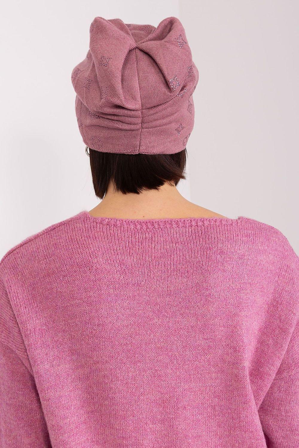Women's Winter Beanie – Warm Cashmere Blend with Rhinestone Detail