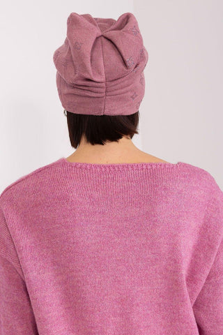 Women's Winter Beanie – Warm Cashmere Blend with Rhinestone Detail