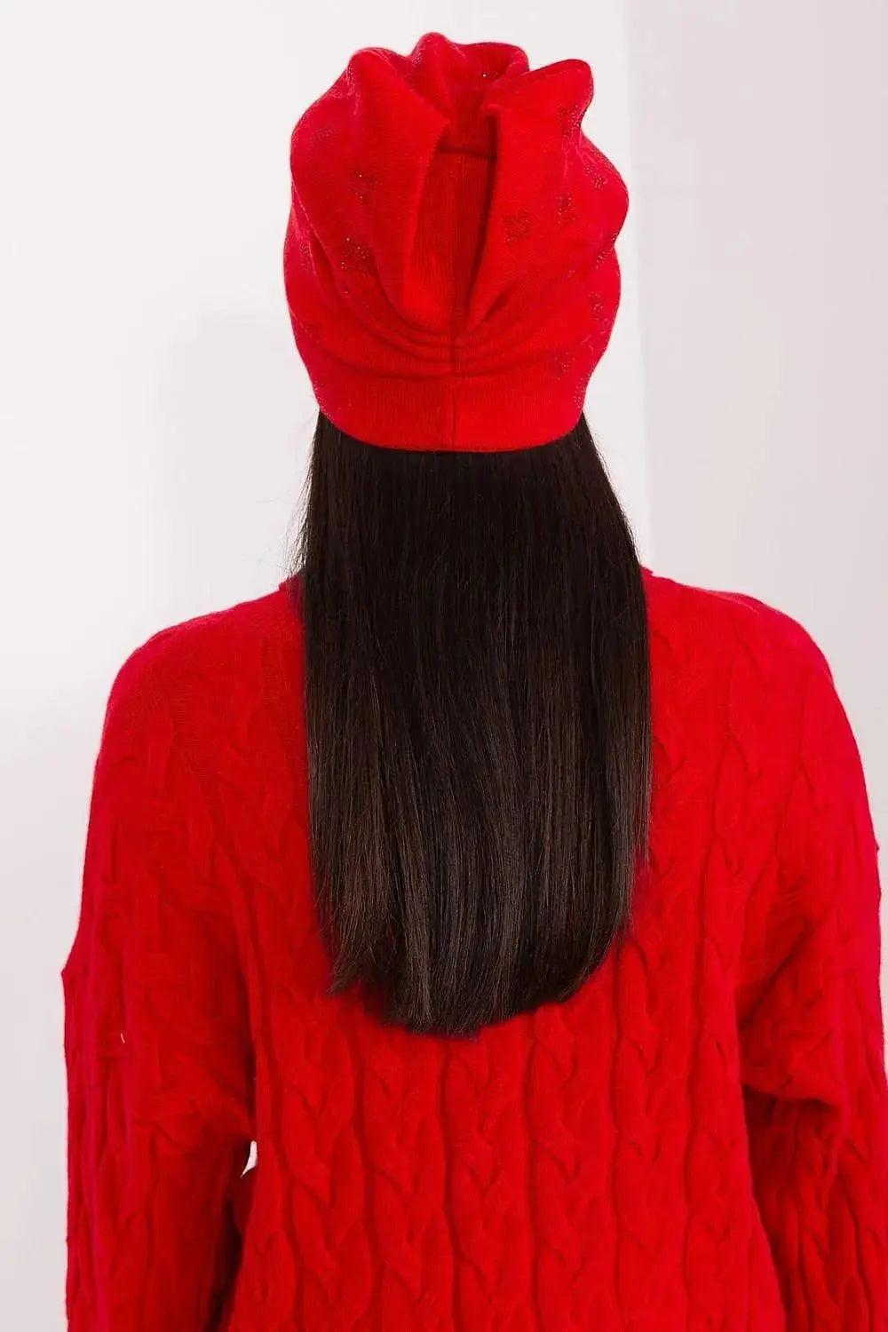 Women's Winter Beanie – Warm Cashmere Blend with Rhinestone Detail