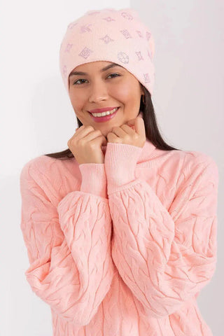 Women's Winter Beanie – Warm Cashmere Blend with Rhinestone Detail