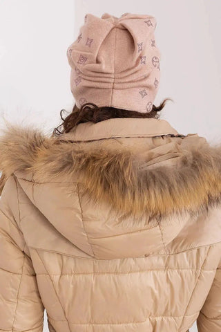 Women's Winter Beanie – Warm Cashmere Blend with Rhinestone Detail