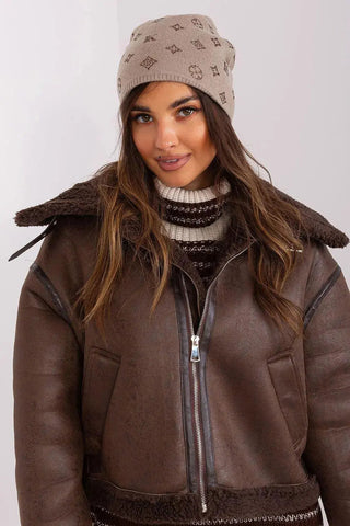 Women's Winter Beanie – Warm Cashmere Blend with Rhinestone Detail