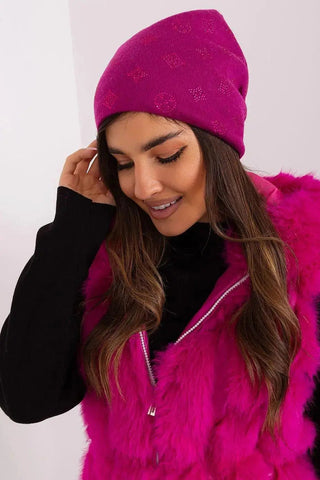 Women's Winter Beanie – Warm Cashmere Blend with Rhinestone Detail