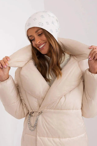 Women's Winter Beanie – Warm Cashmere Blend with Rhinestone Detail
