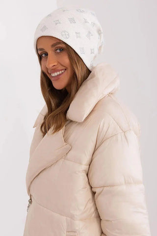Women's Winter Beanie – Warm Cashmere Blend with Rhinestone Detail