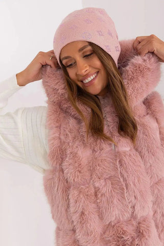 Women's Winter Beanie – Warm Cashmere Blend with Rhinestone Detail