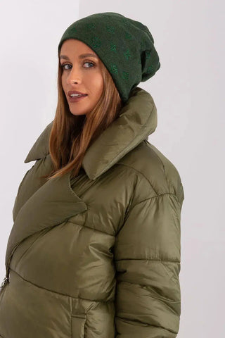 Women's Winter Beanie – Warm Cashmere Blend with Rhinestone Detail