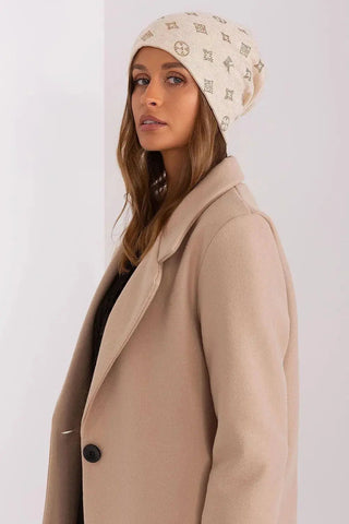 Women's Winter Beanie – Warm Cashmere Blend with Rhinestone Detail