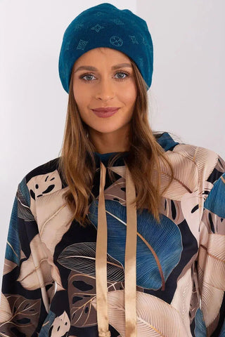 Women's Winter Beanie – Warm Cashmere Blend with Rhinestone Detail