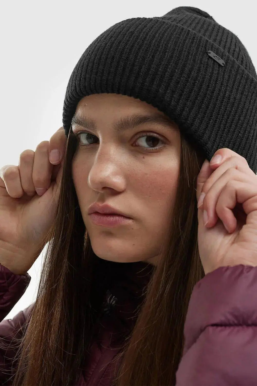 Sustainable Women’s Beanie by 4F – Single-Layer with Wide Turn-Up