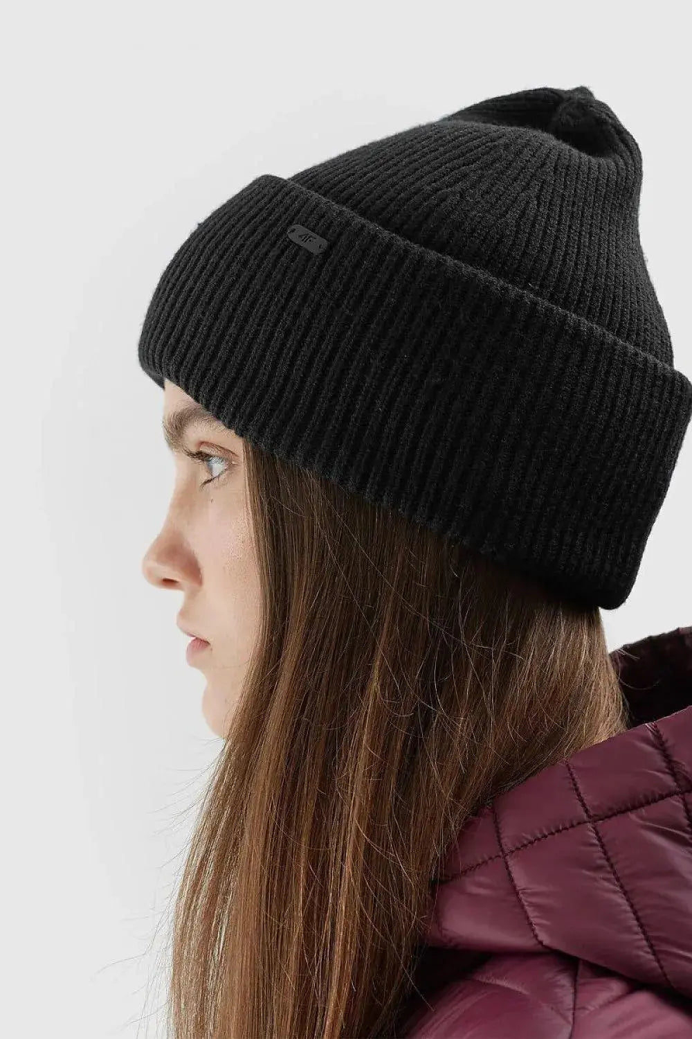 Sustainable Women’s Beanie by 4F – Single-Layer with Wide Turn-Up
