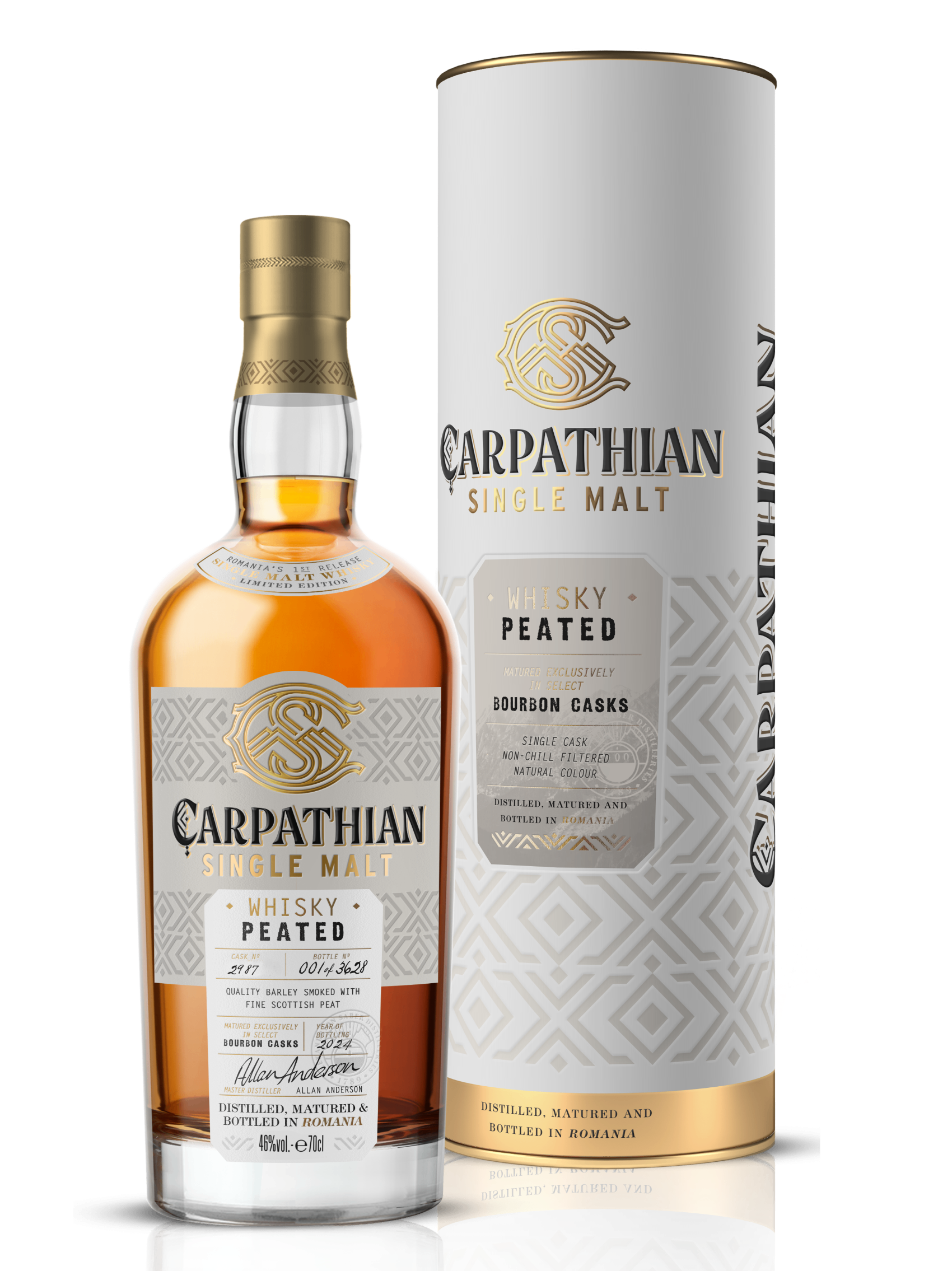 Carpathian Bourbon Cask Peated Single Malt Whisky 700ml 46% ABV