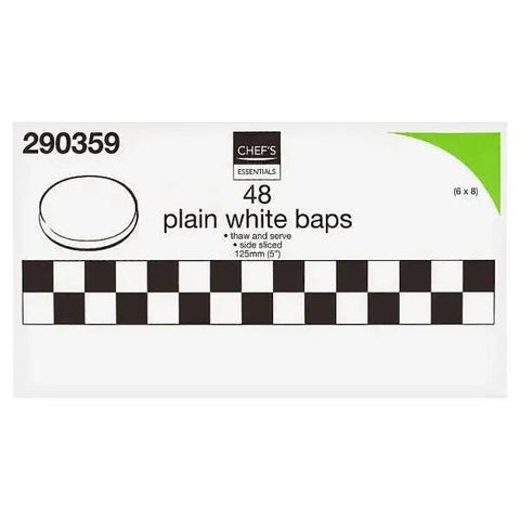 Chef's Essentials 48 Plain White Baps