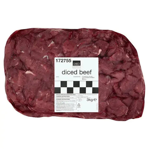Chef's Essentials Diced Beef 3kg