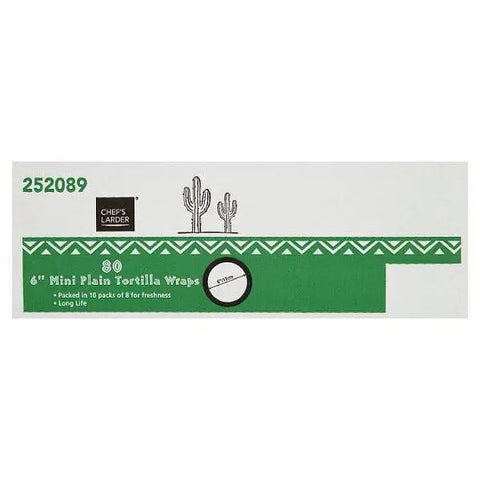 Chef's Larder 80 6" Mini Plain Tortilla Wraps